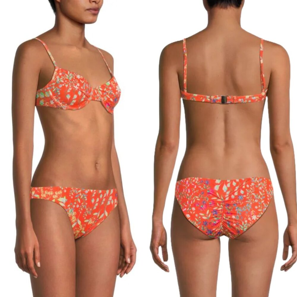 NWT Cynthia Rowley Matching 2 Piece Floral Bikini Swimsuit Set Resort Summer